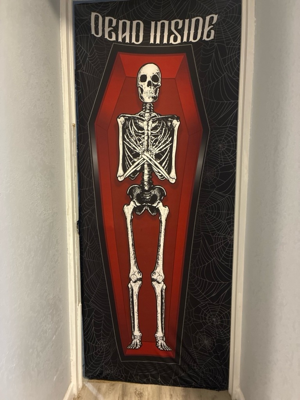 Spirit Red & Black 'Dead Inside' Skeleton Door Banner